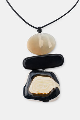 COLLAR CORD?N PIEL RESINA / Marr?n - Zara фото 3