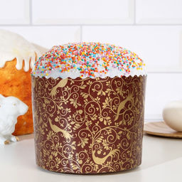 Цена за 1200 шт. Форма бумажная для кекса, маффинов и кулича "РАЙСКИЙ САД" 124х100мм ( фасовка 1200 шт)