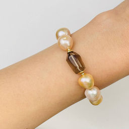 Браслет из Жемчуга и Раухтопаза 17 см