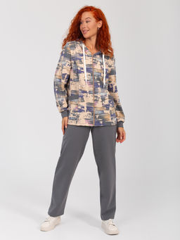 Костюм женский футер с лайкрой ДОРИС СЕРЫЙ - Domtrik Домашний трикотаж фото 5