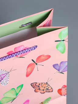 Пакет подарочный ламинированный «Крылья счастья», розовый, 18×22.3×10 см