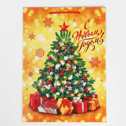 Пакет ламинированный вертикальный Золото и снежинки, L 28 38 9 см - Доступные радости фото 6