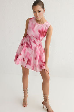 TRENDYOLMILLA Cok Renkli A-Kesim Poplin Dokuma Mini Elbise TPRSS25EL00108 фото 8