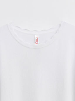 CONTE Джемпер с воланами из пряжи с вискозой LDK 104 optical white