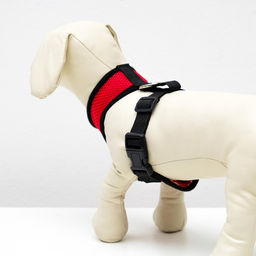 Шлейка мягкая из неопрена, размер M, ОШ 34 см, ОГ 32-42 см, красная - Пижон фото 2