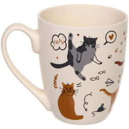Цена за 2 шт. Кружка керамическая 350мл "Славные котики", микс 4рисунка