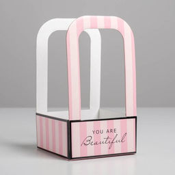 Коробка-переноска для цветов Розовая, 12 см 12 см 22 см - Дарите счастье фото 2