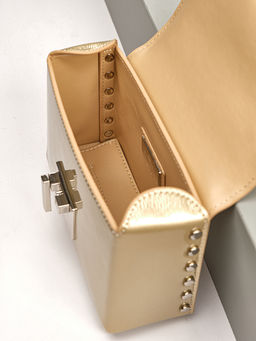 LACCOMA сумка F2100-золотистый натуральная кожа  фото 6