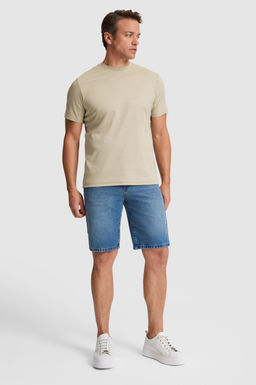 Erkek A__k Haki Regular Fit Bisiklet Yaka Basic Ti__rt