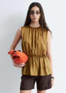 Top de seda sin mangas con volantes - H&m фото 3