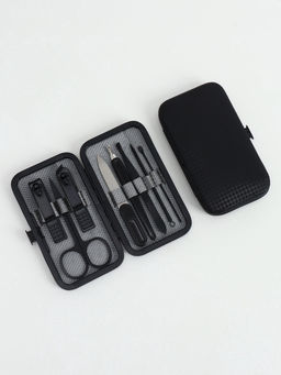 Набор маникюрный Christian, 8 предметов, в футляре, чёрный, серый