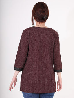 Туника с накладными карманами из экокожи - Almond фото 4