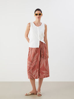 Beli Ba?lamal? ?i?ekli Etek