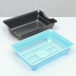 Туалет глубокий с сеткой 36×25×9 см, голубой/серый