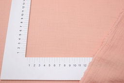 Муслин двухслойный с эффектом жатости цв.Персиковый, ш.1.4м, хл-100%, 110гр/м.кв - Купава фото 2