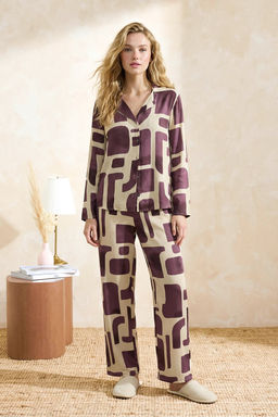 Cok Renkli Geometrik Shally Dokuma Pijama Tak?m? THMSS26PT00001 - Trendyolmilla фото 9