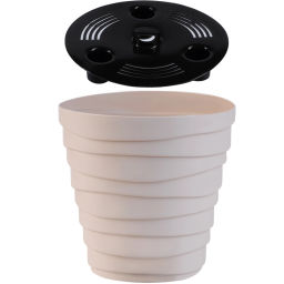 Цена за 2 шт. Кашпо для цветов пластиковое 1,4л d-14,5см "Бархан" Кремовый