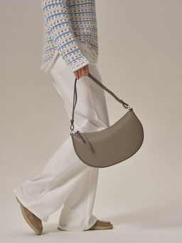 Сумка женская сэддл Azaro 31042 серо-коричневый