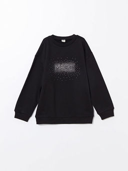 Bisiklet Yaka K?z ?ocuk Kal?n Sweatshirt