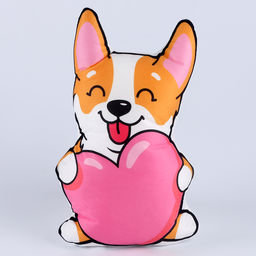 Подушка декоративная «Коржик с сердцем», 31×22 см, велюр