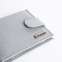 Кошелёк на кнопке, TEXTURA, цвет серый  фото 3