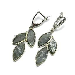 Серьги серафинит 18*34мм.