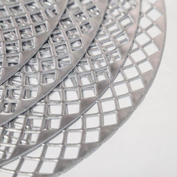 Набор салфеток сервировочных на стол Доляна Вира, 4 шт, d=38 см, цвет серебряный  фото 15