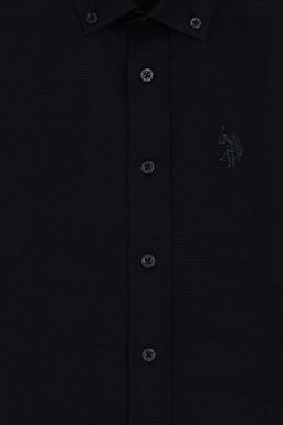 Черная базовая рубашка с длинным рукавом для мальчика - U.s. polo assn фото 3