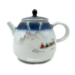 Чайник из фарфора Рыбаки в лодке, Китай, 200 мл Акция
