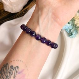 Браслет из Аметиста и Селенита - Радуга самоцветов фото 4