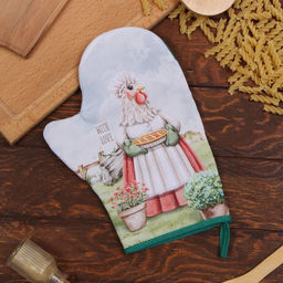 Варежка-прихватка Доляна Курочка 20х28 см, 35% хл, 65% пэ, ватин 250 г/м2