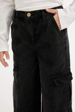 Широкие брюки-карго для девочек - Defacto фото 6