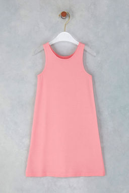 Pembe K?z Cocuk %100 Pamuk Slogan Bask?l? K?sa Kol Orme Elbise TKDSS25EL00095 - Trendyolmilla фото 6