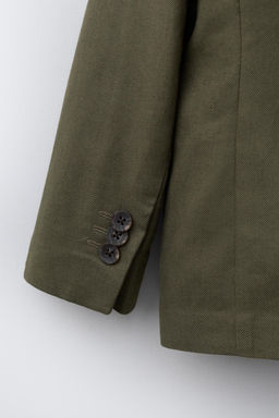 BLAZER TRAJE CON ALGOD?N Y LINO / Verde gris - Zara фото 4