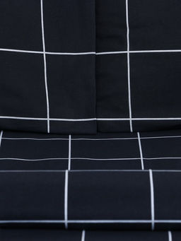 Постельное бельё Этель 1,5 сп Клетка цвет чёрный 143х215, 150х214, 50х70см-2 шт, бязь, 125г/м2  фото 12