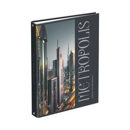 Тетрадь А4, 160л. на кольцах "Мегаполис", сменный блок (ТТ4к160_лм 11357, "BG") матов. ламинация