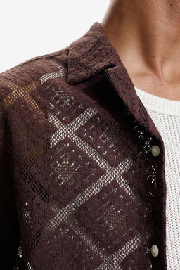 Camisa resort efecto crochet Regular Fit - H&m фото 4