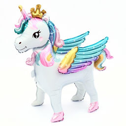 Воздушный шар фольгированный 26" «Единорог с крыльями», под воздух