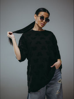 Ирбис футболка женская (махра Микки черный)