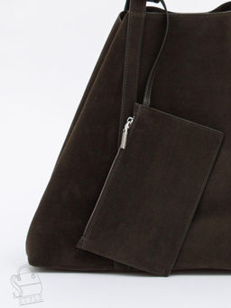 Сумка женская кожаная 1029M gray a green Polina&Eiterou