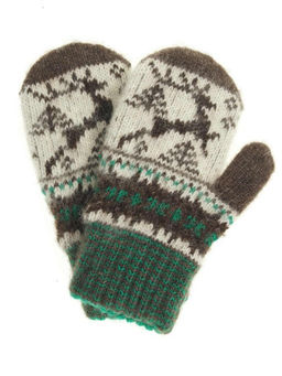 Варежки детские "Олень" с вставкой 0610-3