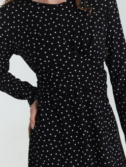 Платье женское черное в горошек черно -белый горох 152680