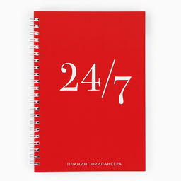 Планер фрилансера 24/7, красный А5, 80 л.