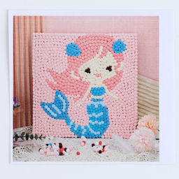 Аппликация помпошками Русалочка размер 30 30 см, клей 30 мл - Simaland фото 2