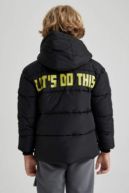 Водоотталкивающая куртка-пуховик с капюшоном для мальчиков - Defacto фото 7