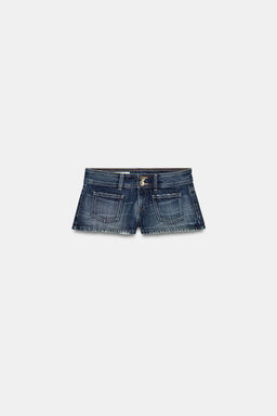 SHORTS MINI DENIM TRF TIRO BAJO / Marino