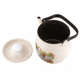 Романтика Чайник эмалированный 3,5л, 3,5л, д19,4см, h16,2см, s0,08мм, двойной слой эмалевого покрытия, металлическая крышка с пластмассовой ручкой-кнопкой, металлическая подвижная ручка (Россия) - Домашняя мода фото 4