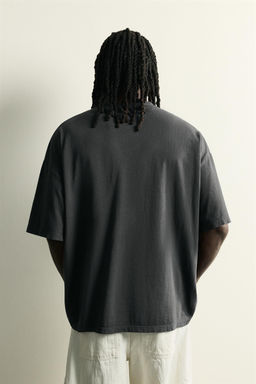CAMISETA B?SICA LAVADA / Antracita oscuro - Zara фото 12