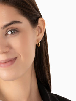 Клипсы для ушей QF Тренд кольцо переплетение, цвет золото