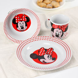 Набор посуды, 3 предмета: тарелка 16,5 см, миска 14 см, кружка 250 мл, Минни, Минни Маус - Disney фото 3